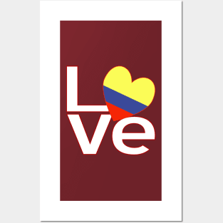 White Red Colombia LOVE Posters and Art